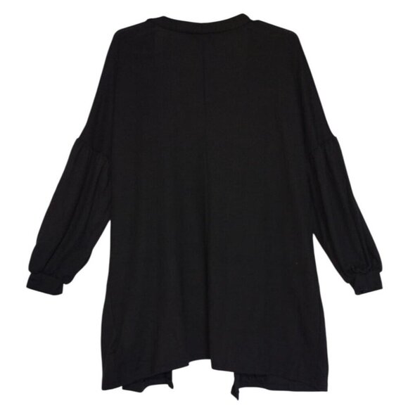 Alishebuy Women's Black Open Front Long Cardigan Sweater Size M. NWT - Picture 2 of 6